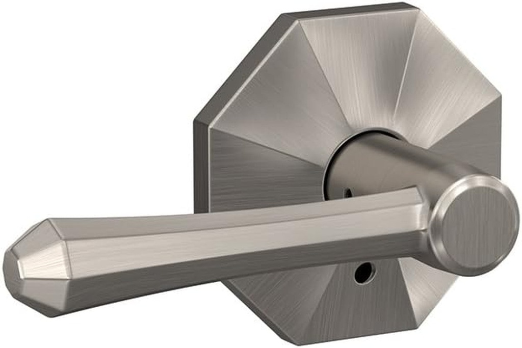 Schlage Custom FC21 DMP 619 RWD Dempsey Lever with Rosewood Trim Hall-Closet and Bed-Bath Lock, Satin Nickel