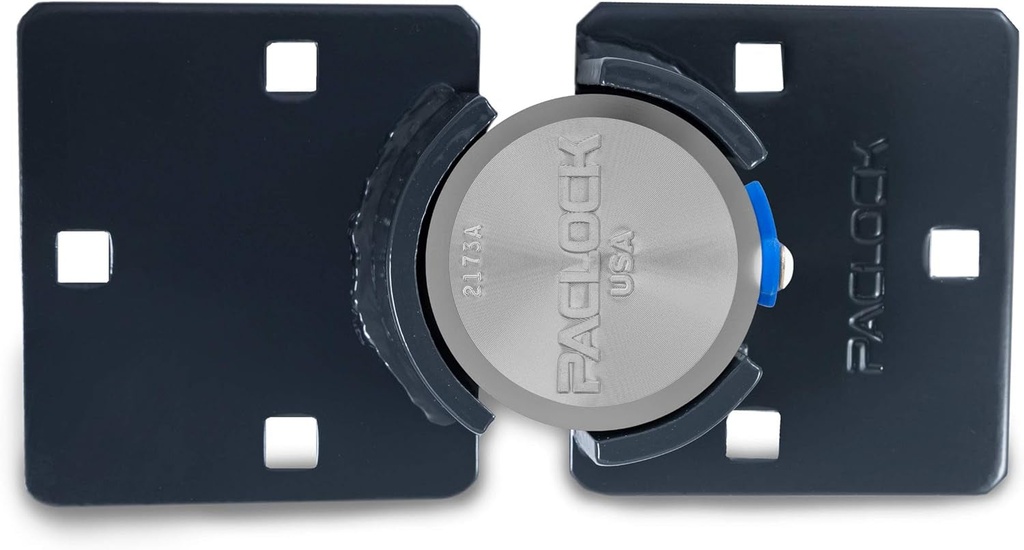 Paclock'S KT2173A/770 Hasp and Puck Combo Kit, Buy American Act Compliant, High Security 6-Pin Cylinder, One Lock Keyed to #26545 W/ 2 Keys, Silver Anod. Alum. Puck, Double Coated Grey Hasp