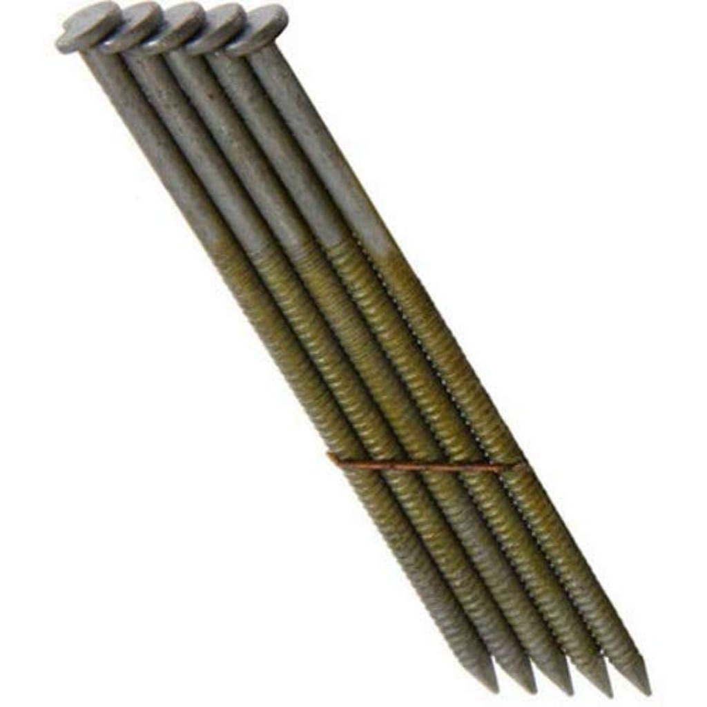 GRS10DRHG 28-Deg HD Galv Wire Clipped Head Nails, Ring 3-Inch by .120 (2,000 per Pack), Steel