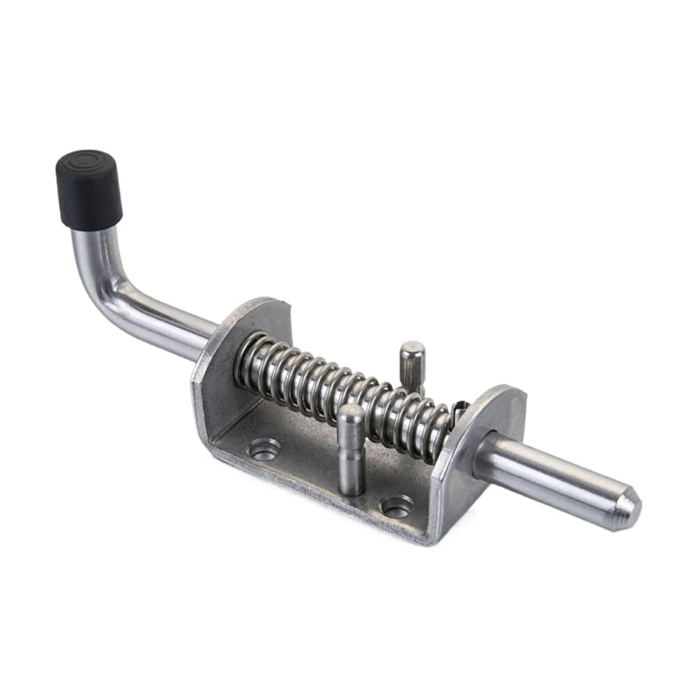 1PCS Spring Loaded Latch,Stainless Steel 304 Security Barrel Bolt Latch Trailer Gate Pin Lock Heavy Duty Tone Spring Latches Door Cabinet Hing (Length:135Mm)