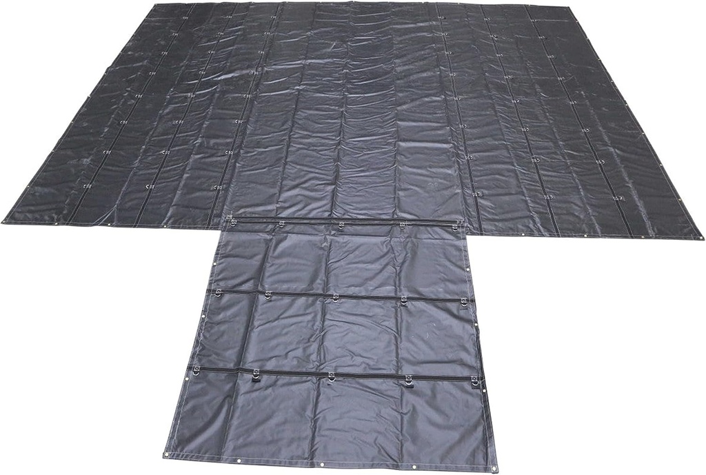 US Cargo Control Lightweight Lumber Tarp - 24 Feet X 18 Feet with 8 Foot Drop and Flap - Durable Protection for Your Flatbed Trailer Cargo - 14 Ounce Black Tarp for Flatbed