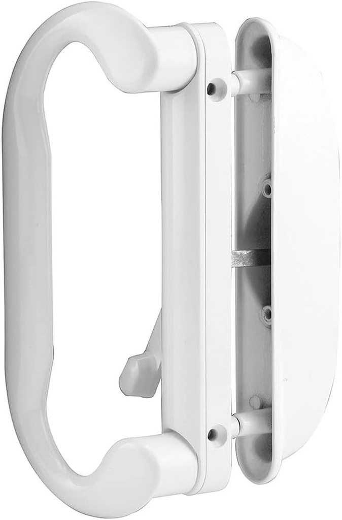 Prime-Line C 1277 Diecast, White, Patio Door Handle Set, Square Drive Center Lever, Used for Roto (Single Pack)