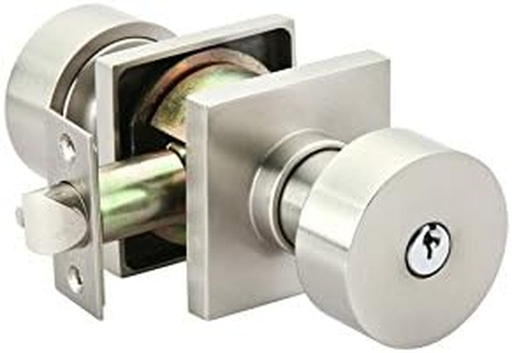 Emtek round Key in Knob Satin Nickel 5122 Square Rosette