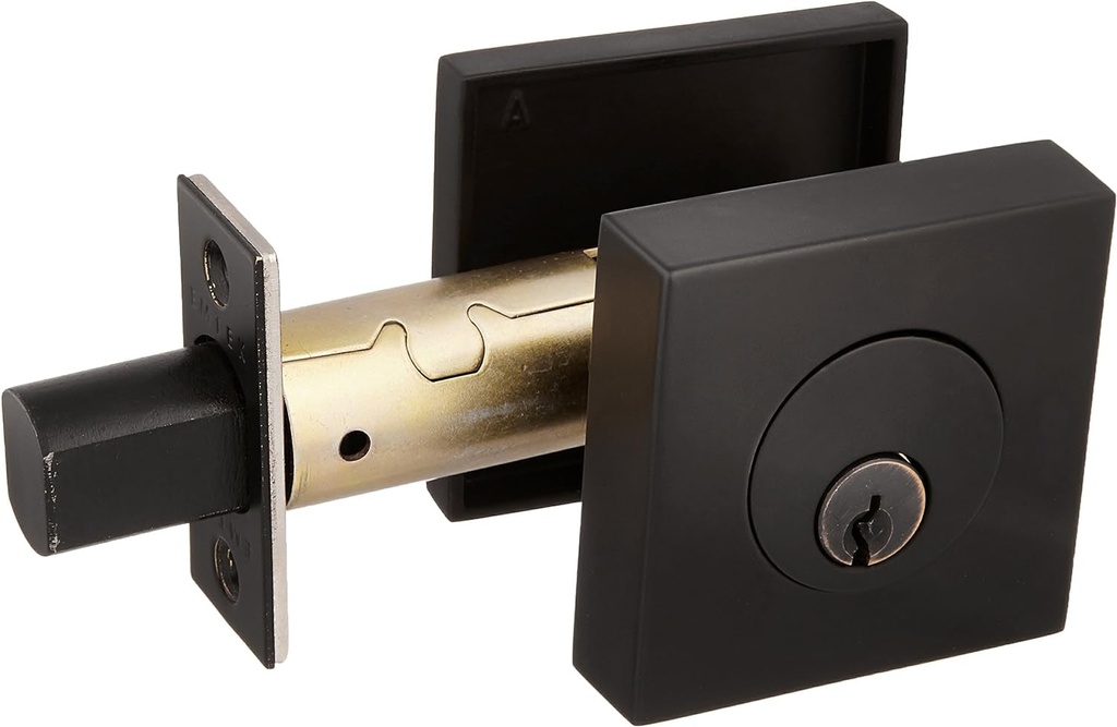 Emtek 8469 Flat Black Deadbolt Emtek 8469 Square B