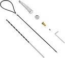Gate Latch Cable Pull Gate Opener Adjustable from 2" to 6" Posts Stainless Steel Spring with a Steel Extra Long Drill Bit Black