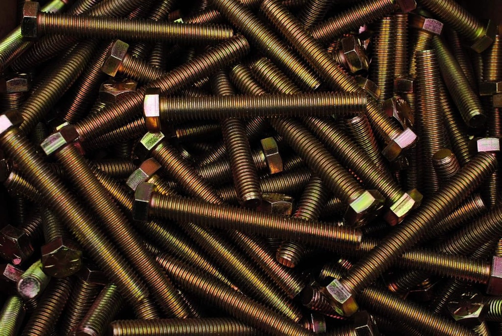 (30) Full Thread Grade 8 Hex Head Tap Bolts 1/2-13 X 4 Coarse Yellow Zinc Plated