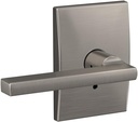 SCHLAGE Custom FC21 LAT 619 CEN Latitude Lever with Century Trim Hall-Closet and Bed-Bath Lock, Satin Nickel