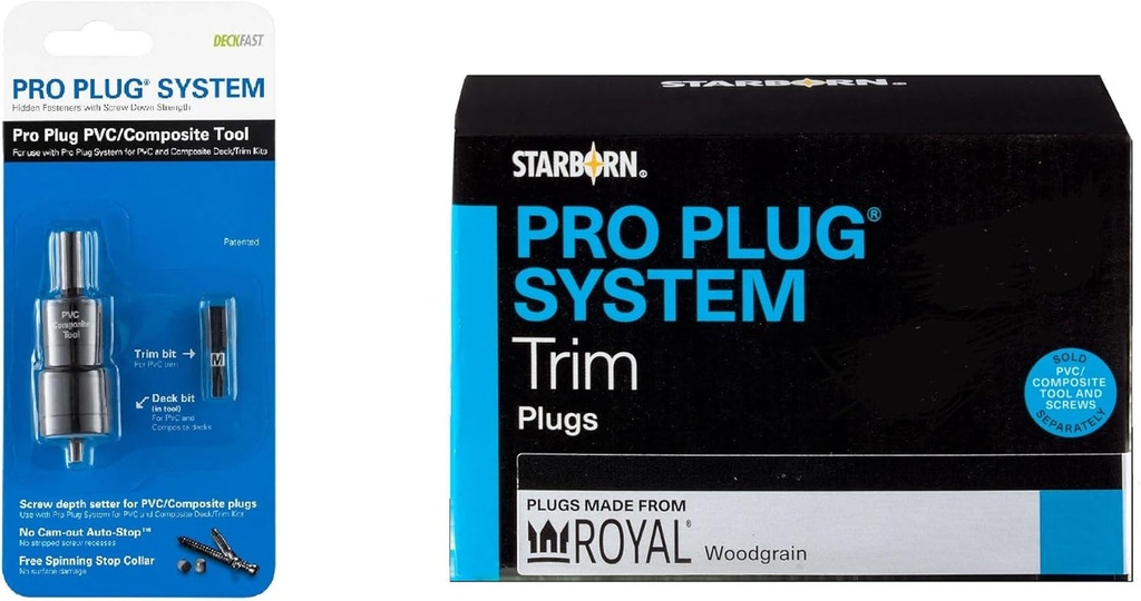 Starborn Industries Pro Plug Trim Plugging System for Use with Royal Woodgrain Trim-400 Plugs for 250 Lin Ft and Pro Plug Tool for PVC