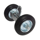 6 Inch Hard Rubber under Mount 2 Fence Gate Wheel - Heavy Duty Sliding Gate Wheels for Wooden Gate - Heavy Duty Gate Wheel on 7 Inch Axle - Adjustable Steel U-Bolts for Mounting