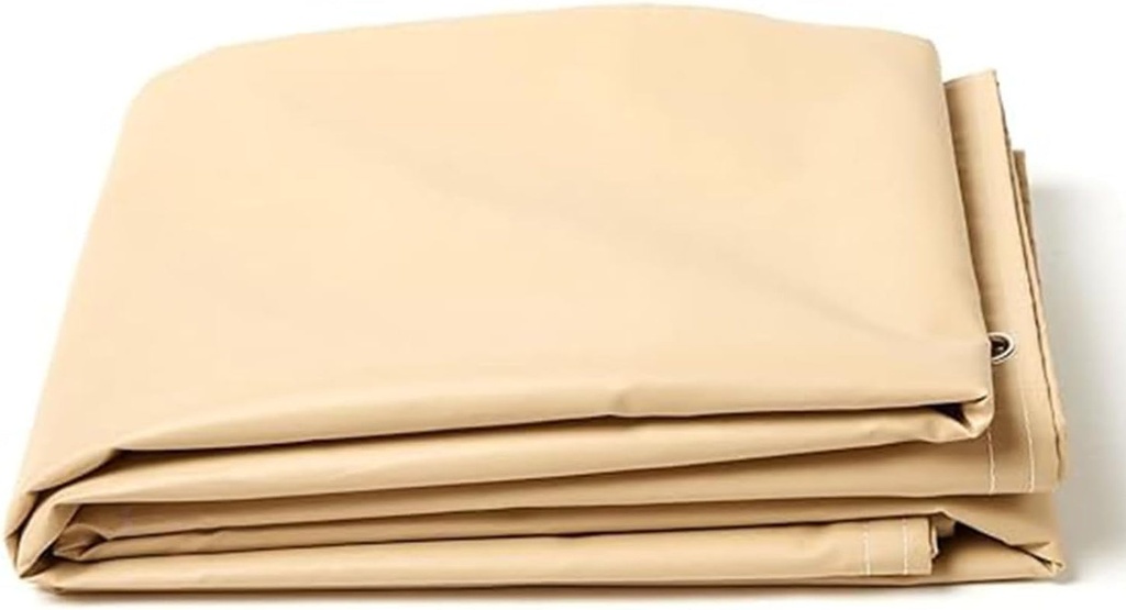 Tarps Now Heavy Duty Vinyl Tarp, (20' X 20') with Stainless Steel Grommets - Waterproof Multi Purpose Tarpaulin Canopy Sheet Cover for Indoor and Outdoor - Tan, 18 Oz, 20 Mil