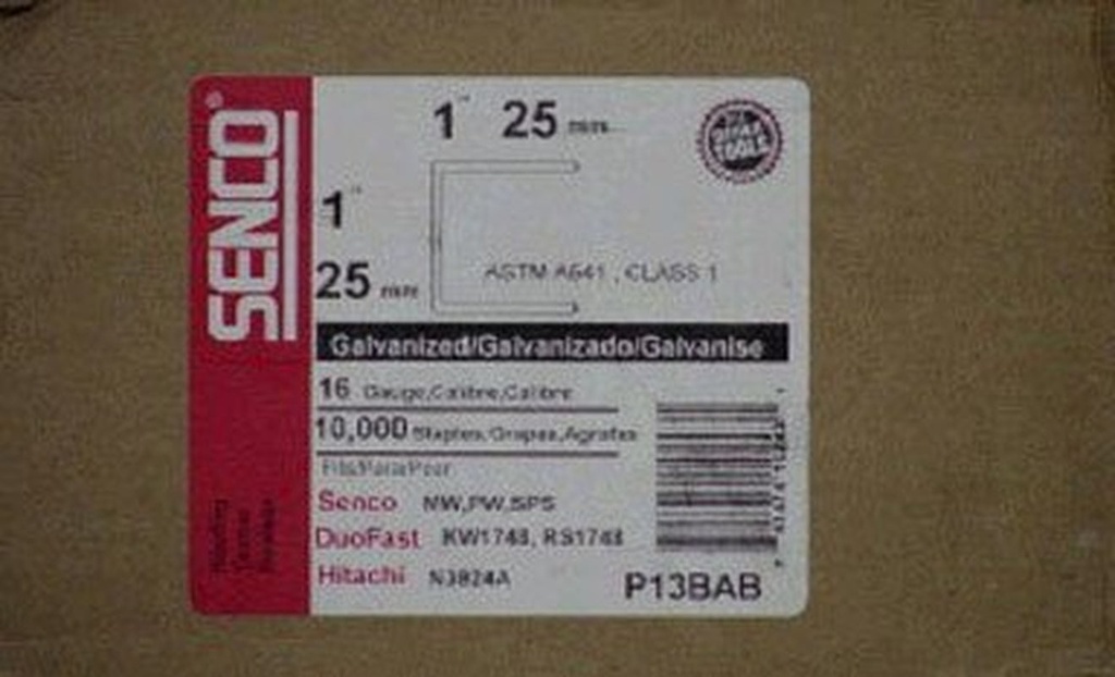 Staples, 16 Ga, 1" L, PK10000