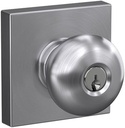 SCHLAGE F51A PLY 626 COL Plymouth Knob with Collins Trim Keyed Entry Lock, Satin Chrome