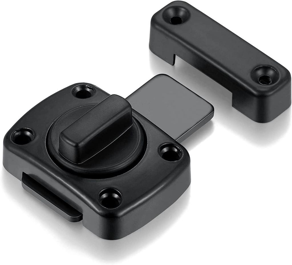 3 Packs Rotate Bolt Latch Gate Latches Safety Door Lock,Pet Door Lock, Cabinet Furniture,Windows,Bathroom，Antique Lock Gate Latches Wine Cabinet Closet Door Latches (Black_3 Pack)