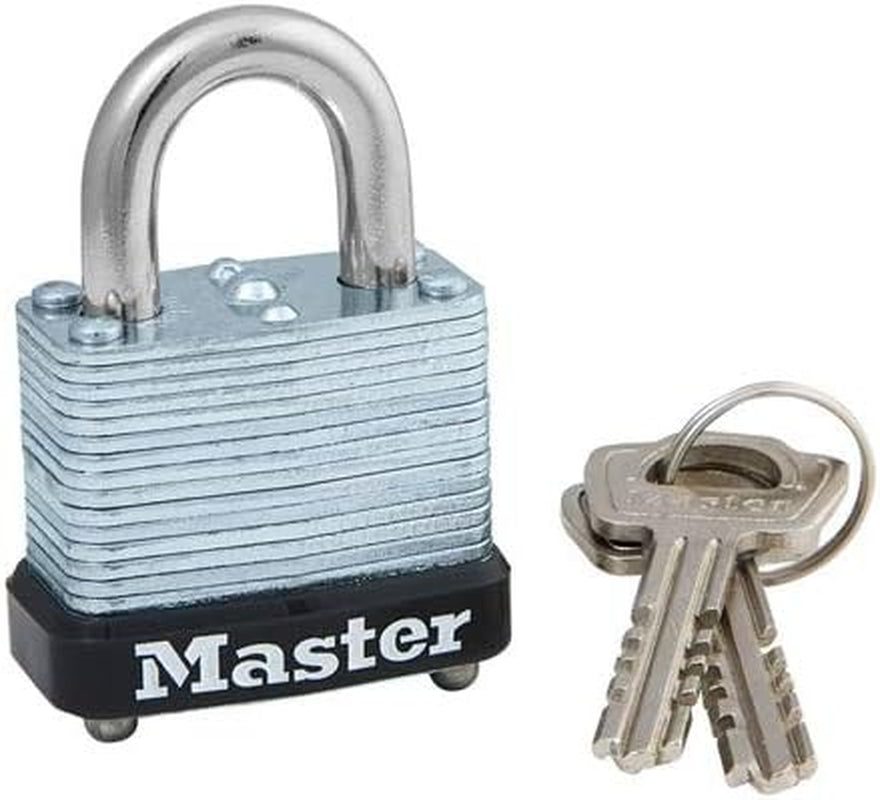 Master Lock 105D, 1-1/8" Wide Laminated Steel Warded Padlock - Keyed Different (Pack of 48 Pcs)