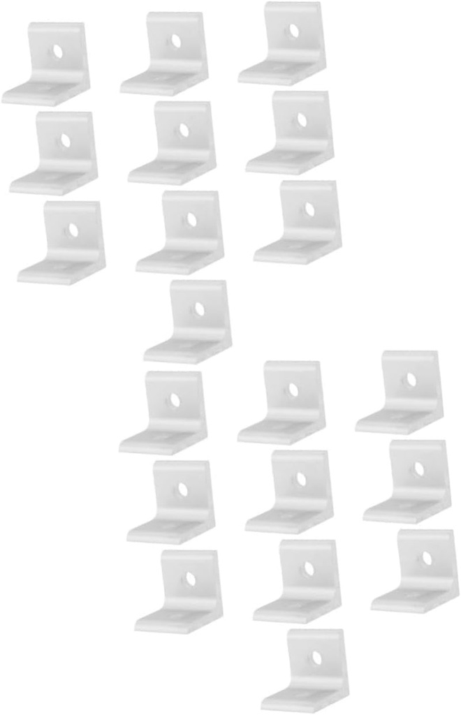 Hemoton 20 Pcs Vertical Angle Corner Brackets Corner Brace Bracket Small Corner Bracket Metal Stand Furniture Corner Bracket L Bracket for 4040 Corner Fittings Aluminum