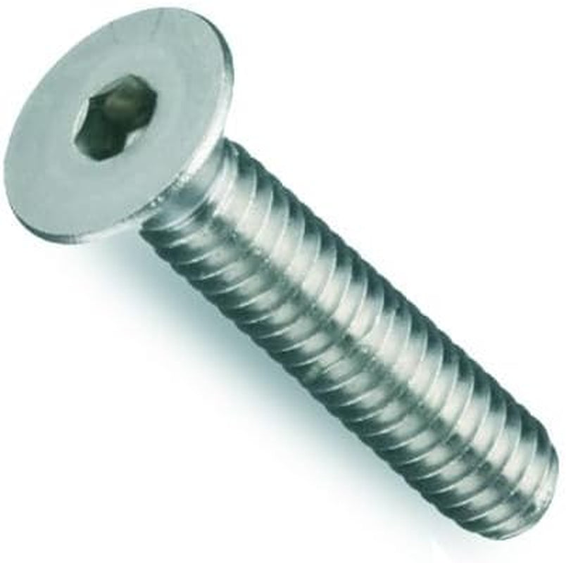 Socket Flat Countersunk Head Cap Screw, 4-40 X 1/4", Alloy Steel, Zinc, Hex Socket (Quantity: 2500) Coarse Thread, 4 Hexagonal Allen Bolt, Length: 1/4 Inch, Full Thread
