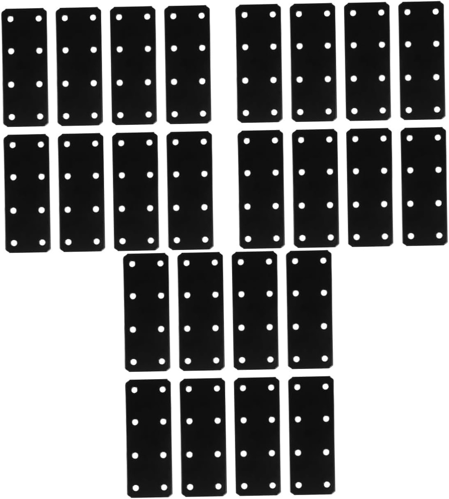 Hemoton 24 Pcs Corner Code Heavy Duty Flat Bracket Cast Iron Straight Bracket Furniture Repair Plate Metal Fixing Plate Metal Mending Brace Iron Mending Brace Iron Flat Brace