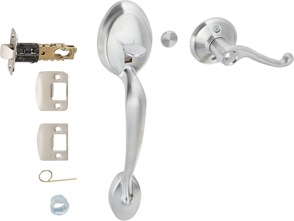 Schlage FE285PLY626FLARH Satin Chrome Plymouth Lower Handleset for Electronic Keypad with Flair Interior Right Handed Lever