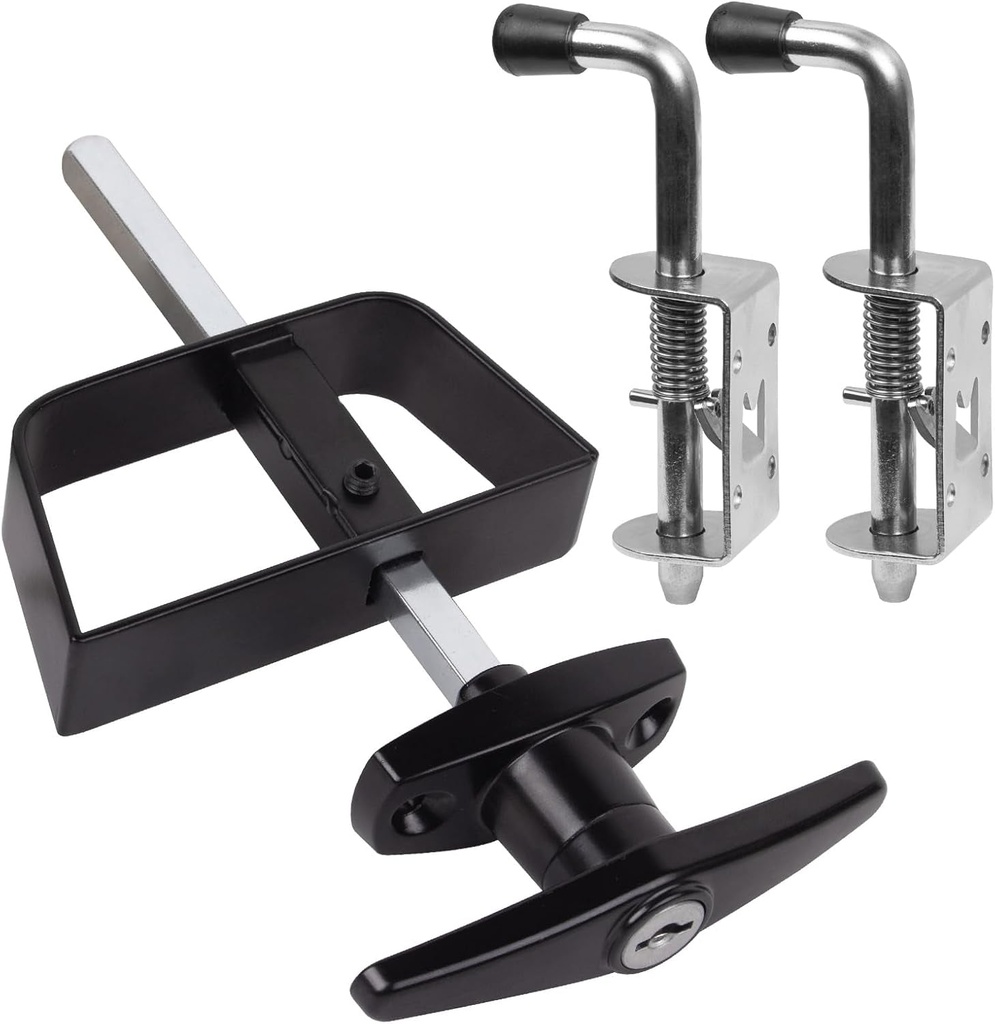 Double Door Shed Hardware.Including Latch and T-Handle Lock, Easy-Maintenance, Sleek Design for Gates and Game Rooms - Affordable and Durable Solution for Your Shed Needs.