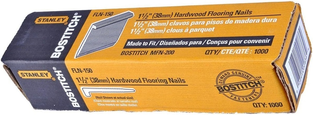 2 Pack Bostitch FLN-150 1-1/2" Hardwood Flooring Cleats"L" Shaped - 1000 per Package