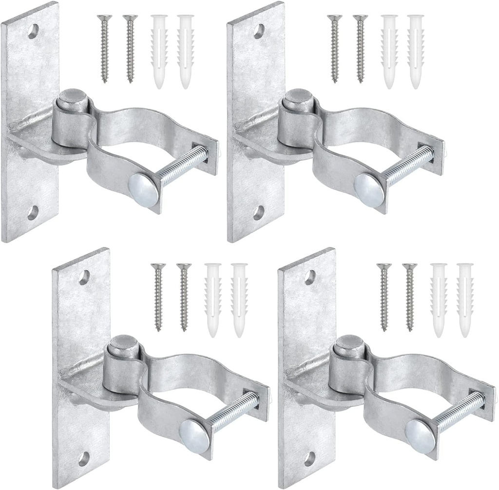 Heavy Duty Wall Mount Gate Hinge | Pipe Gate Hinge 2 Pack Chain Link Fence Gate Hinges Fence Post Chain Link Gate Hinge Pressed Steel Chain Link Fence Frame Hinge Outdoor Gate Hardware (4 Pack)