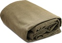 WHITEDUCK 10'X12' Canvas Tarp 18 Oz/37 Mil Heavy Duty Waterproof UV Resistant, Rustproof Grommets, Industrial & Commercial Use Cloth Tarp (Finished Size: 9'6"X11'6", Olive)…