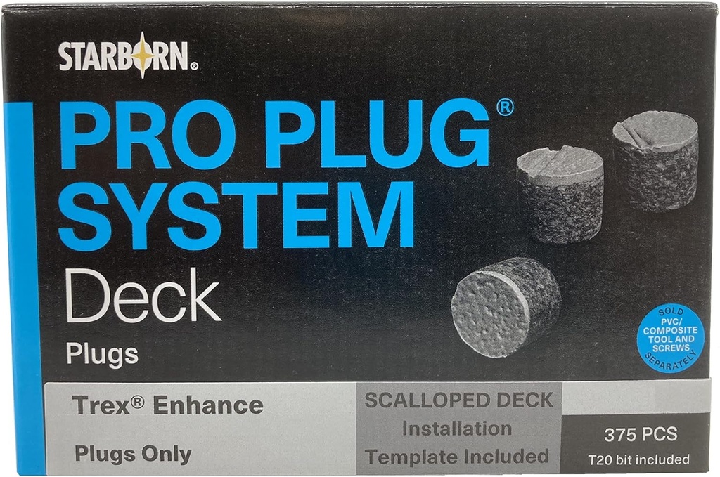 2 Pack of Starborn Industries Pro Plug System PXA632375 for Trex Enhance Coastal Bluff Decking, 375 Plugs