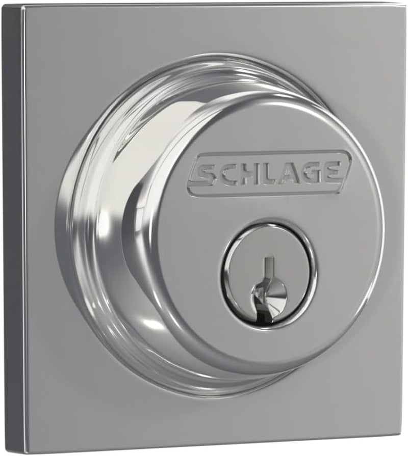 SCHLAGE Lock Company B60 N COL 625 Single Cylinder Deadbolt, Bright Chrome