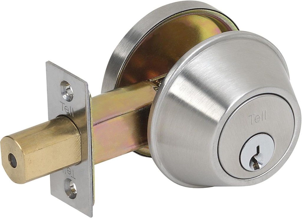 Tell Manufacturing Standard Duty Commercial Single Cylinder Deadbolt with Tubular Latch, C Keyway, Tested ANSI Grade 2, Certified UL 3 Hour Rating, Square Strike, CL100055 and CL500055, DB2000 Series