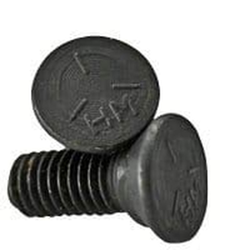 7/16 X 1-3/4" Plow Bolts Grade 5, 3 Head, Plain Steel (Quantity: 50) Coarse Thread, Fully Threaded, 7/16-14 X 1-3/4"