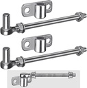304 Stainless Steel Wall Mount Gate Hinge, M12X 10'' J Bolt Gate Hinge for Farm Gate, 2Pack Gate Hinges for Wooden Fences Heavy Duty, One Piece Horizontal Mount Gate Hinge for Chain Link Gate