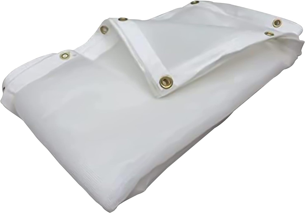 Tarps Now Heavy Duty Mesh Tarp, (8' X 20') with 75% Shade and Brass Grommets - Multipurpose Protective Cover Tarpaulin with Air Flow for Tie Downs, Shade, Fences, Canopies, Dump Trucks - White