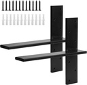 2 Pack Free Hanging Shelf Bracket, Heavy Duty T Shelf Bracket with Screws, Floating Shelf Brackets, Granite Countertop Support Brackets, Shelf Brackets 14 Inch