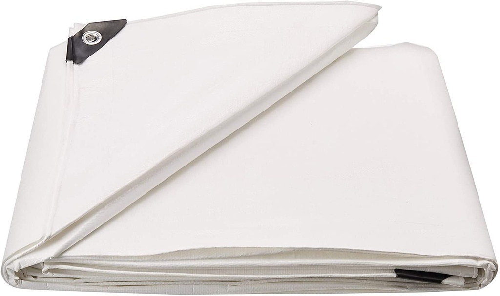 18X24 Multi-Purpose White Heavy Duty DRY TOP Poly Tarp (18'X24')