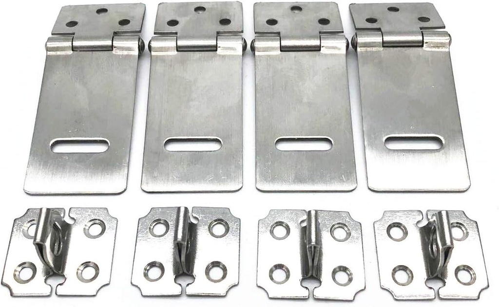 XMHF Padlock Locking Hasp Staple Safety Door Clasp Gate Lock Latch Stainless Steel Door Cabinet Swivel Clasp Latch 4Pcs (2 Inch)