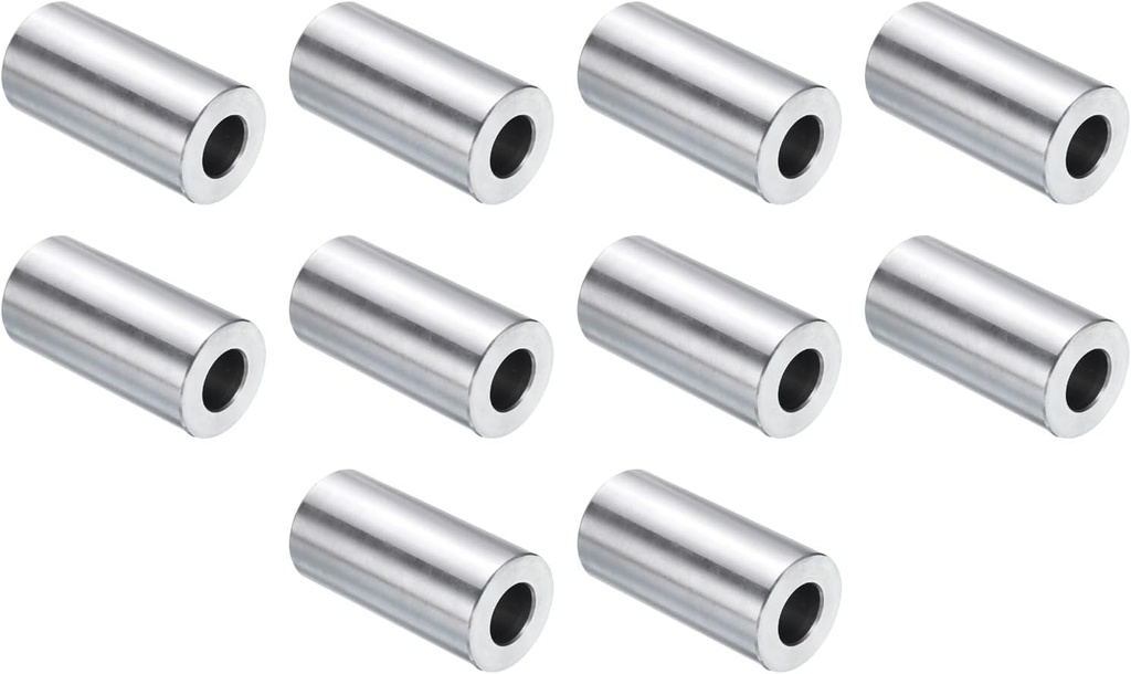 Uxcell 10Pcs Stainless Steel Spacer 1/2" Bore X 1" OD X 2" Length Screw Standoff Bushing Plain Finish round Metal Spacer for 1/2 Screws Bolts and Rods