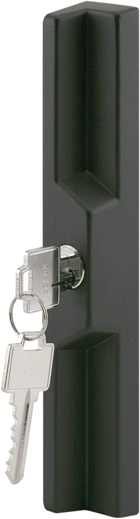 Prime-Line C 1041 Diecast, Black, outside Patio Door Pull with Key (Single Pack)