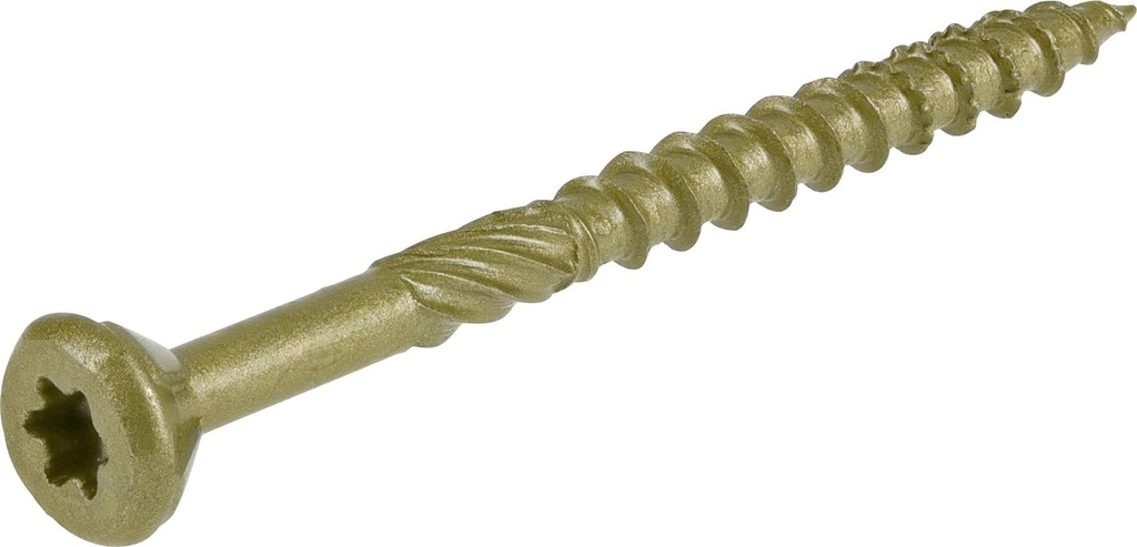 Power Pro 48612 Wood Screws, #10 X 2-1/2", Premium Outdoor Deck Screws, Rust Resistant, Epoxy Coated Bronze, 5Lb Tub, 415 Pcs