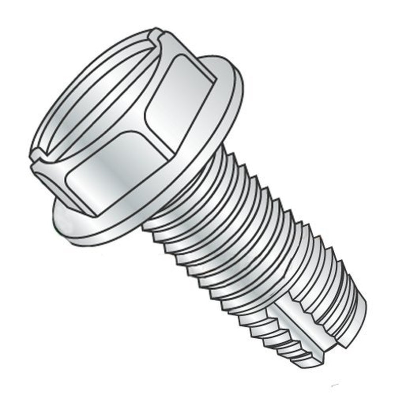 1/4-20 X 5/8" Type 1 Thread Cutting Screws/Slotted/Hex Washer Head/Steel/Zinc (Carton: 3,000 Pcs)