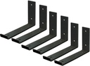 Shelf Brackets 10 Inch J Bracket for Shelves, Rustic Shelf Supports, Hook Iron Shelf Brackets,Industrial Shelf Bracket, Modern Lip Metal Wall Shelf Bracket (6 Pcs) (9.25")