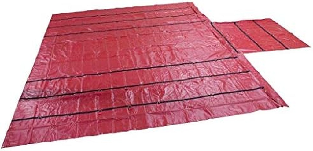 Mytee Products 20' X 27' Flatbed Truck 14 Oz Lightweight Lumber Tarp with 6 FT Drop - Red Heavy Duty Vinyl Waterproof Tarp for Trailers to Protect Cargo from Wind, Rain, Snow and Sun