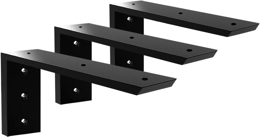 Countertop Support Bracket 12 Inch 3 Pack Countertop Bracket for Granite 3/8" Thick 12"X6"X2.5" Heavy Duty L Brackets Shelf Brackets Metal Corbels for Quartz/Granite/Wood/Concret/ Laminate Countertops