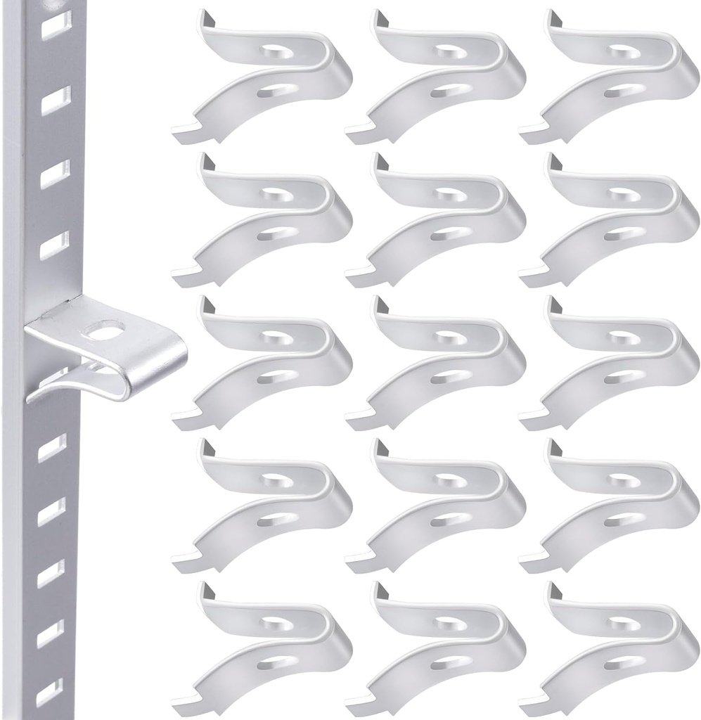 40Pcs Cabinet Shelf Clips, Metal Adjustable Shelf Bracket Clips, Shelf Pegs, Shelf Support Pins, Pilaster Shelf Support Clip for Metal Shelving -Silver