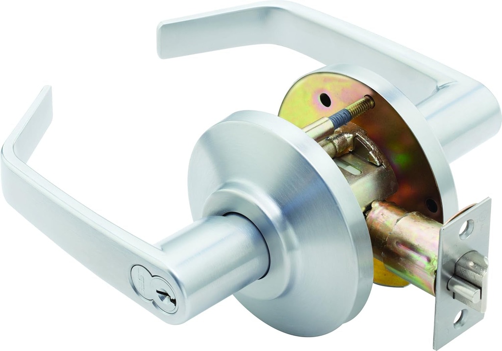Stanley Best 7KC 37 D 15D S3 626 7-Pin Contour Angle Return Medium Duty Lockset, Storeroom, Satin Chrome, 2"