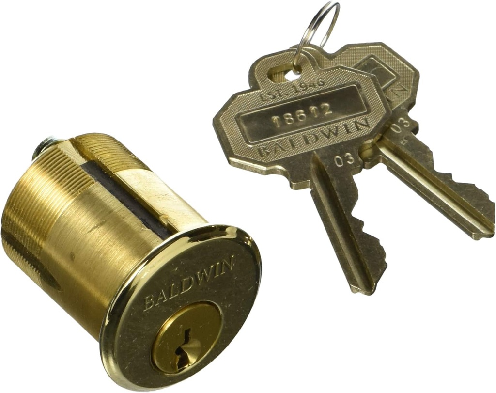 Baldwin 8325.003 Mortise Lock Cylinder 1-1/2" Diameter, Lifetime Brass