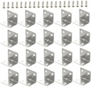 Hemoton 40 Pcs Corner Code Cabinet Corner Braces Metal Brackets Corner for Wood Corner Angle Fitting Kitchen Cabinet Shelves Furniture Accessories Stainless Steel Connector Board