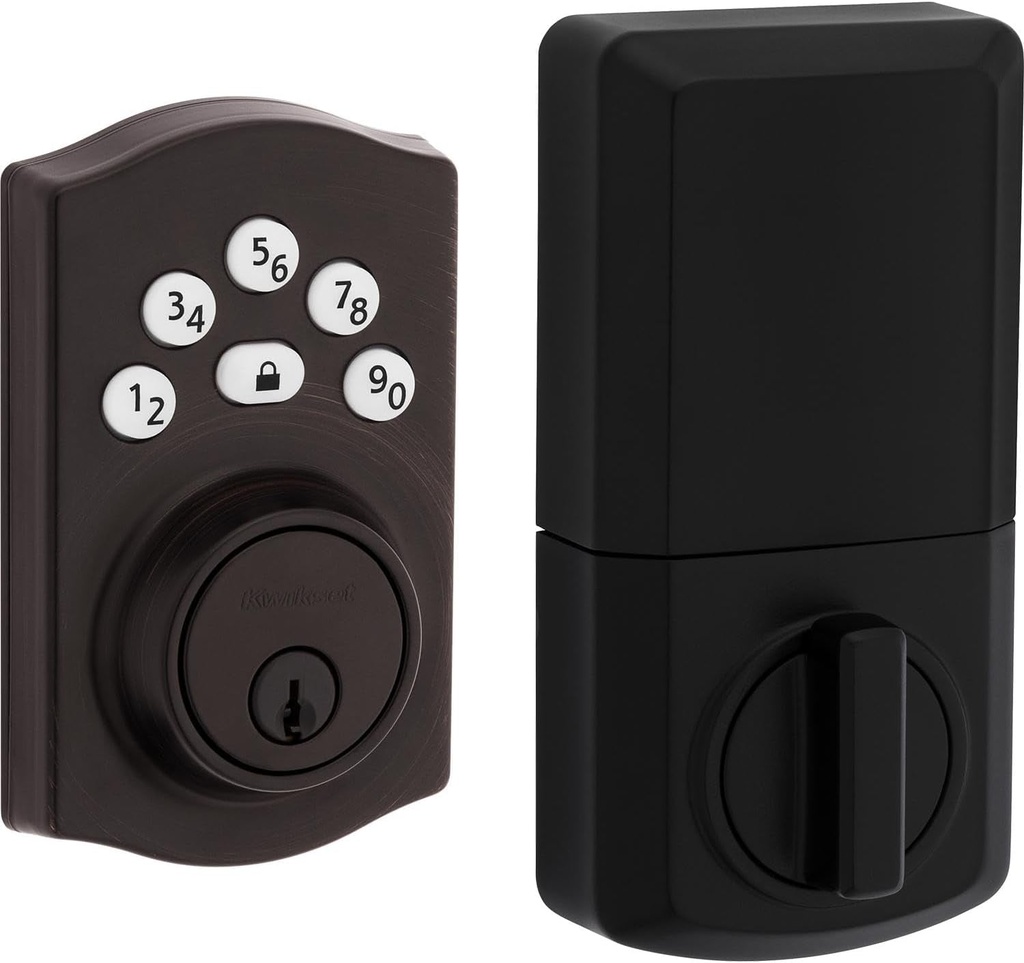 Kwikset 9240TRL-11P Traditional Powerbolt Electronic Smartcode Deadbolt with RCAL Latch and RCS Strike Venetian Bronze Finish