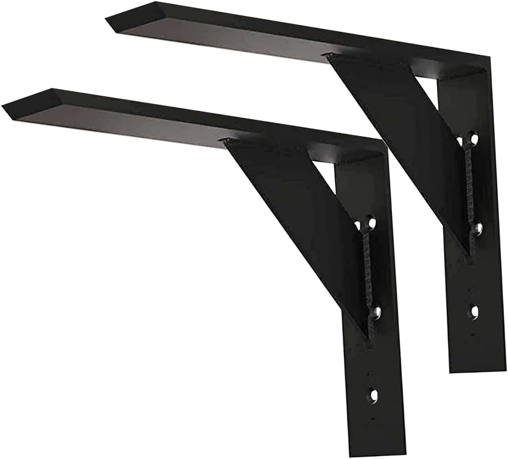Countertop Support Bracket 14 Inch Heavy Duty Granite Support Bracket 2 Pack 3/8" Thick 12"X10"X2.5" Shelf Bracket Iron Metal Support Brackets for Granite Quartz Wood Laminate Countertops