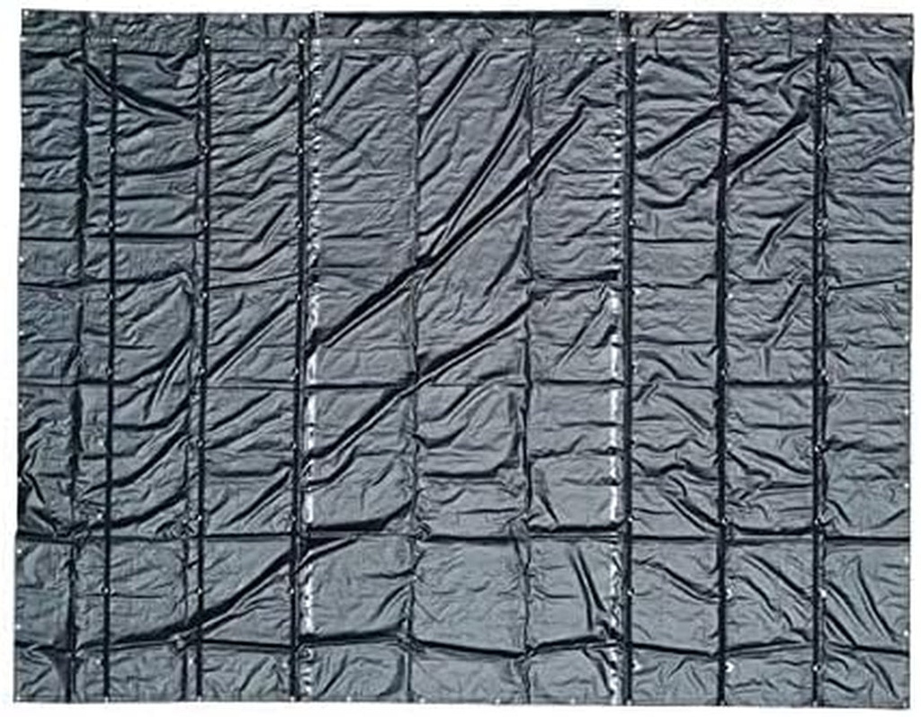 Mytee Products 16' X 18' Flatbed Trailer 14 Oz Lightweight Steel Tarp with 4 FT Drop - Heavy Duty Black Vinyl Waterproof Tarp for Truck/Trailers to Protect Cargo from Wind, Rain, Snow and Sun