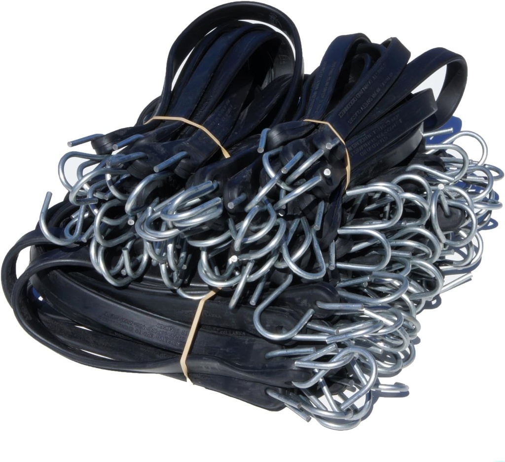 Natural Rubber Tarp Straps Snubber Bungee Cords W/Hooks (50 Mix Pack)